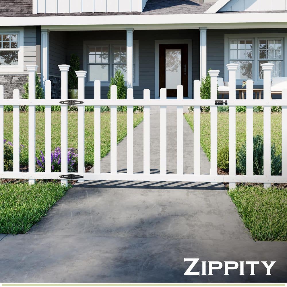 Madison White Vinyl 2.5-ft x 5-ft Garden Gate with Wings