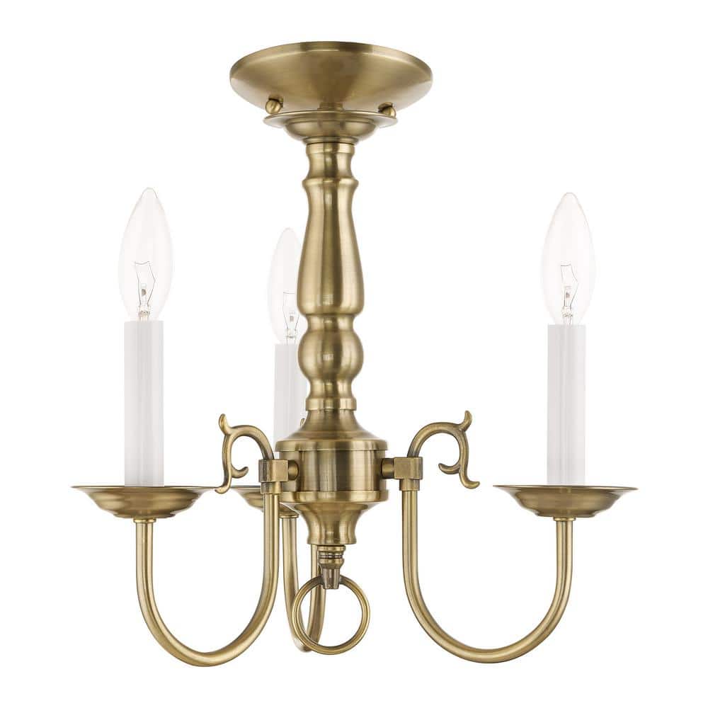Antique Brass 14'' Mini Candle Chandelier