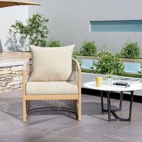 Natural Aluminum Curved Modern Outdoor Lounge Chair Patio Dining