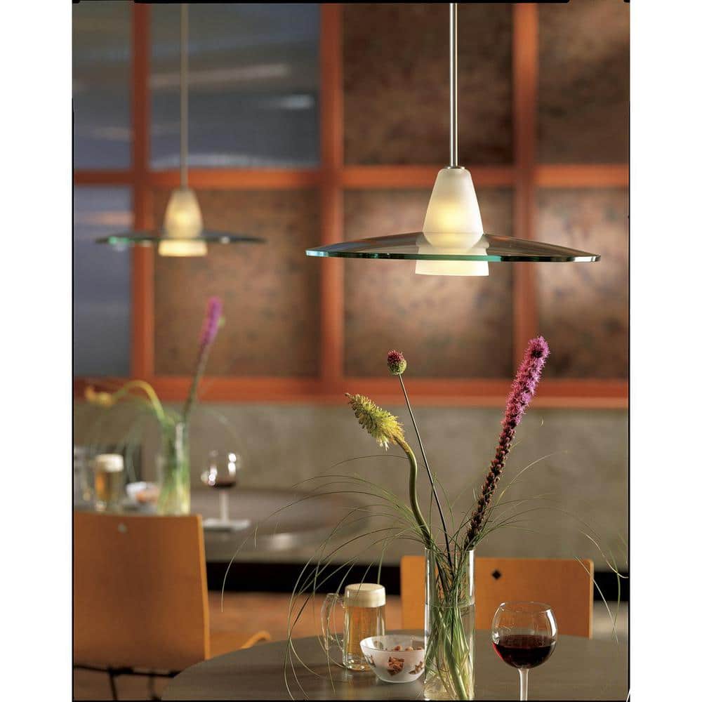 Brushed Nickel 22" LED Pendant Light with Clear Glass Shade