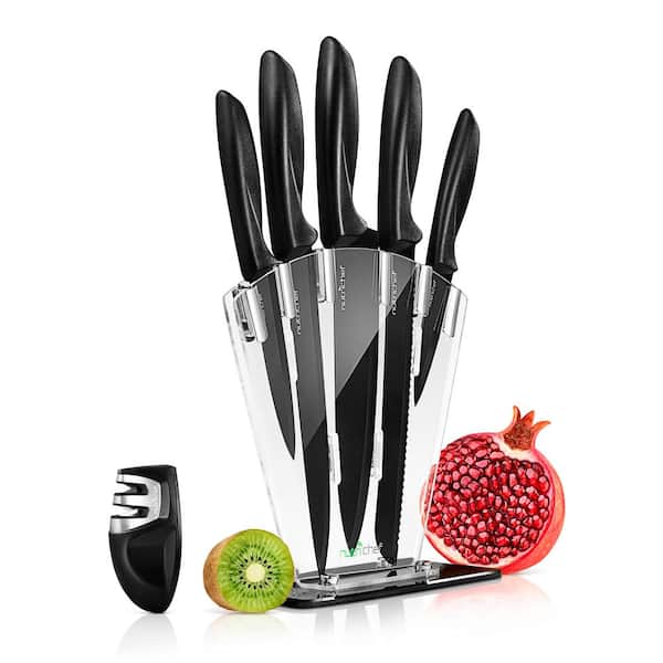 Nutriblade 13-Piece Knife Set by Granitestone High-Grade Stainless Steel  Blade Chef Kitchen Knives Set with Acrylic Block Includes 6-piece Kitchen