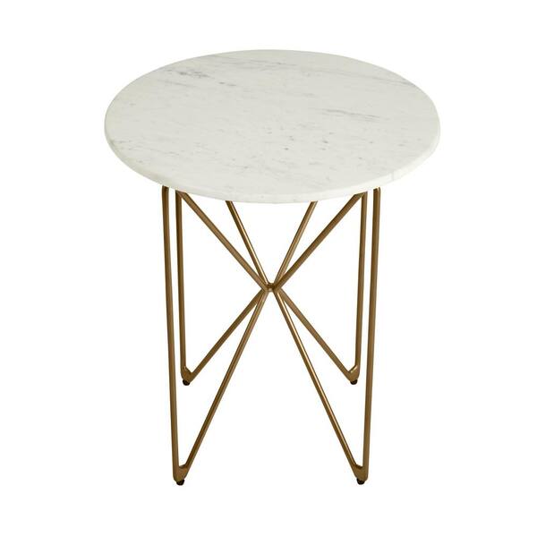 Home Decorators Collection Round Accent Table With Gold Finish Wire Base And Natural Marble Top Dc18 57756 The Depot Home Decorators Collection Round Accent, Round Side Table Marble Top