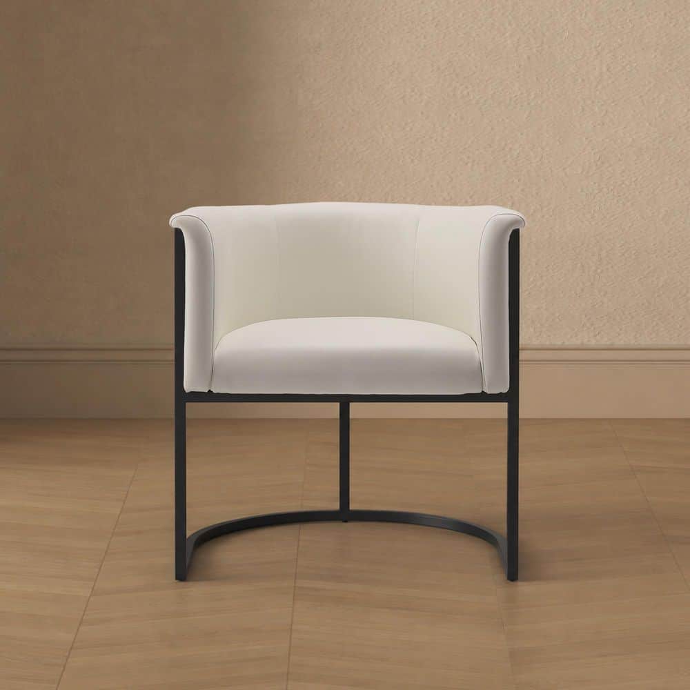 Cosmopolitan Modern White and Black Faux Leather Upholstered Dining Chair