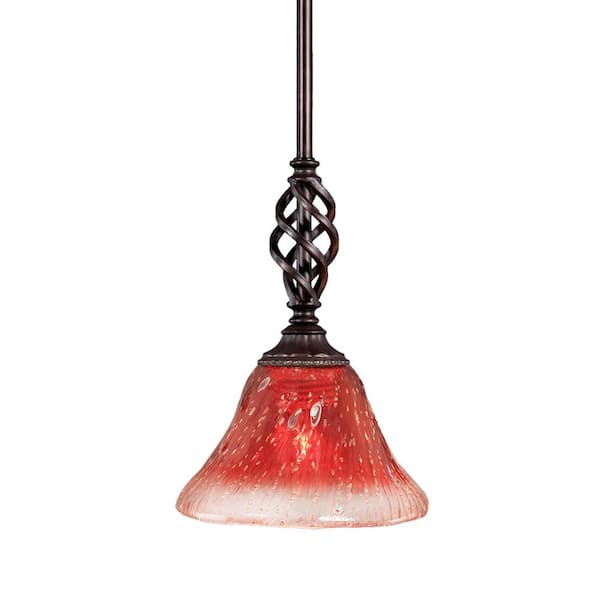 Unbranded Bridgewater 100 W 1-Light Dark Granite Standard Mini Pendant Light with Glass Shade