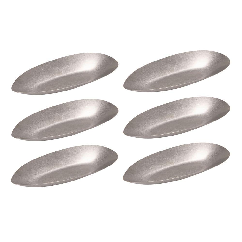 5.8 in. Silver Stainless Steel Organic‑Shaped Oval Platters (Set of 6) price history on PriceWatchPro
