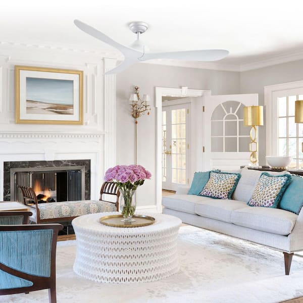 Joachim 56 in. Modern White 3-Blade Propeller Ceiling Fan with Remote Control
