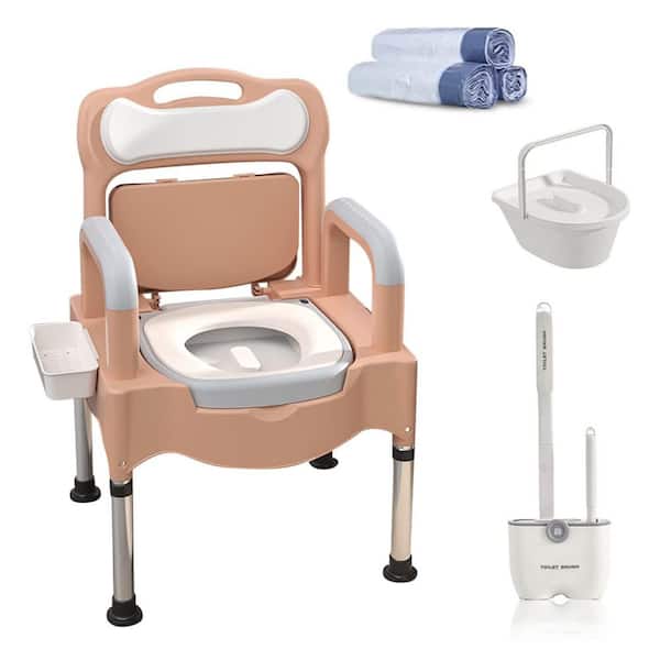 Bedside Commodes 16 in. Toilet Seat w/ Handles Height Adjustable Anti-Slip and Anti-Rollover, Adult Potty Chair 660 lb.