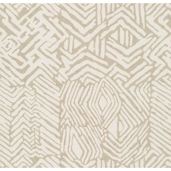 York Wallcoverings Ronald Redding Tan Tribal Print Paper Unpasted Matte Wallpaper 27 in. x 27 ft.