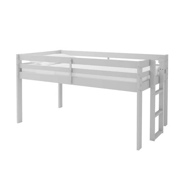 Alaterre Furniture Jasper Twin Dove Gray Wood Junior Loft Bed