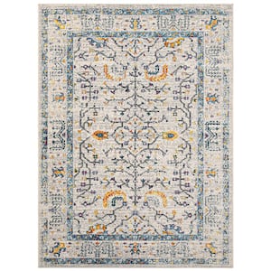 Montana Dyanne Ivory/Yellow 7 ft. 10 in. x 10 ft. 10 in. Persian Bordered Area Rug