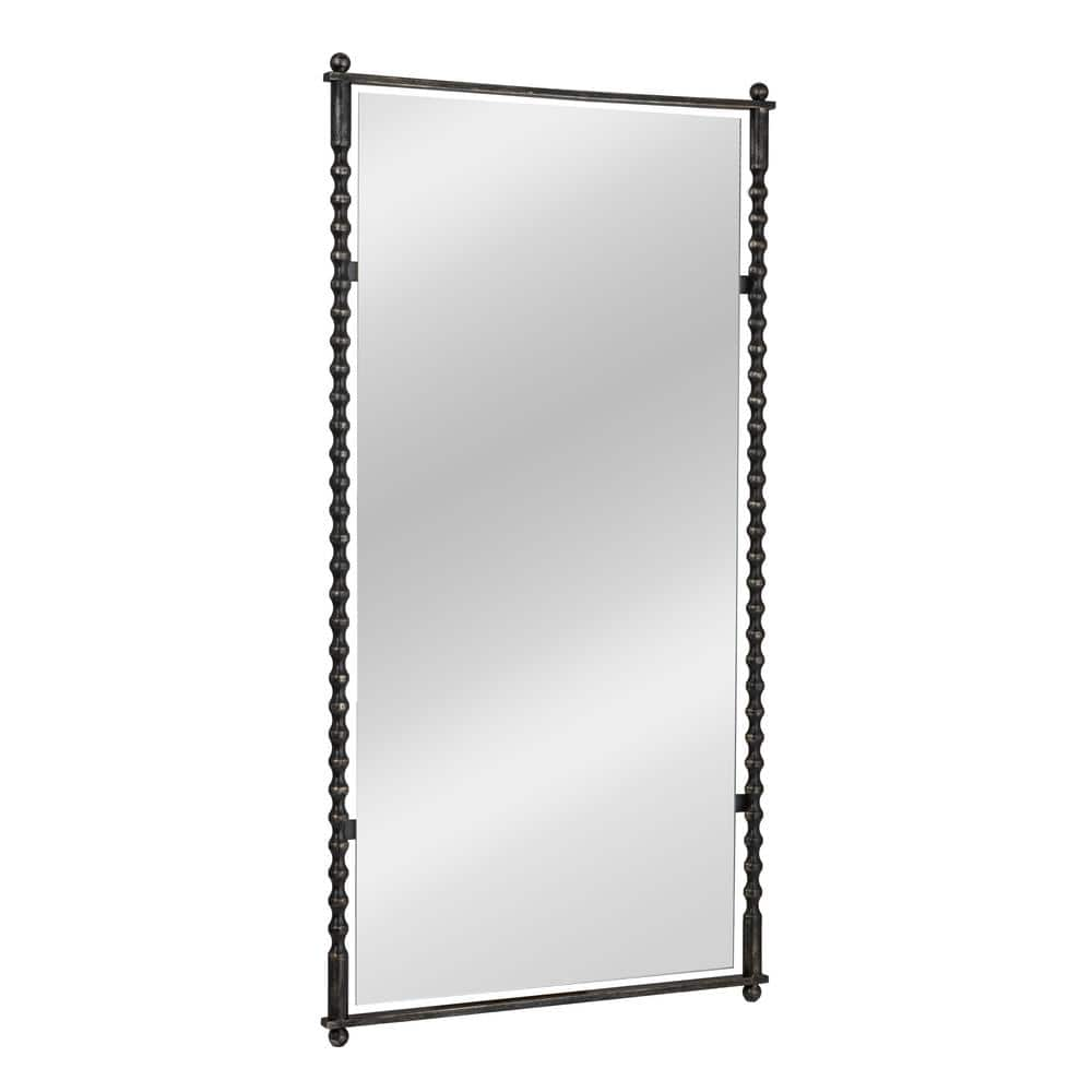 24 in. W x 47.3 in. H Metal Black Tall Decorative Mirror