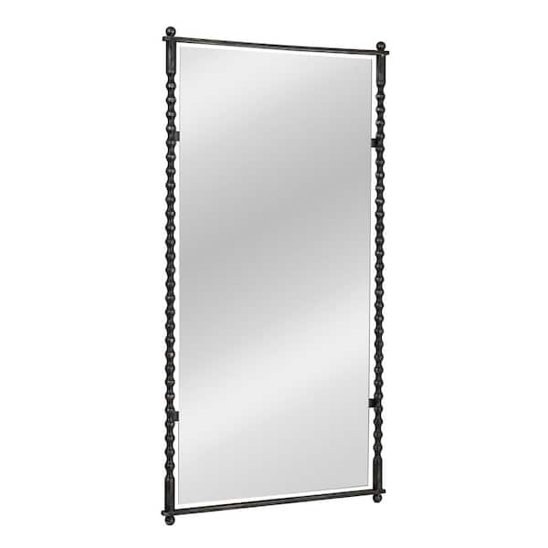 Storied Home 24 in. W x 47.3 in. H Metal Black Tall Decorative Mirror