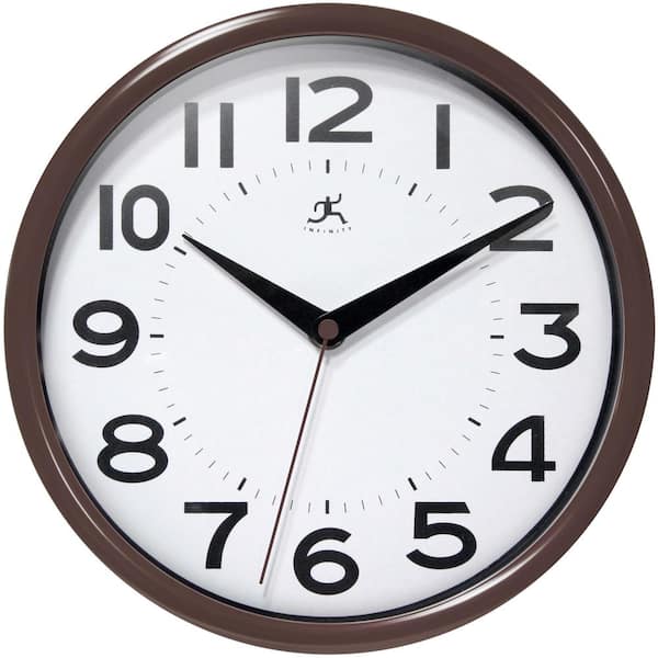 Infinity Instruments Metro Wall Clock-Brown, 9 in.