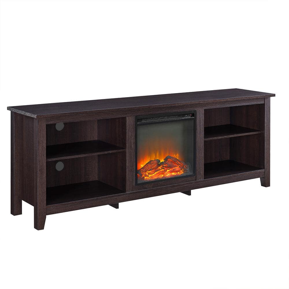 Espresso 70" MDF Fireplace TV Stand with Storage