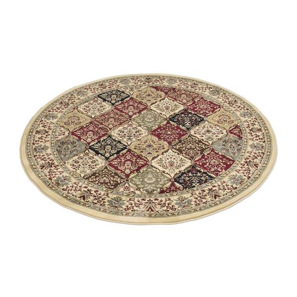 Ankara Bakhtiar Ivory 8 ft. Round Area Rug