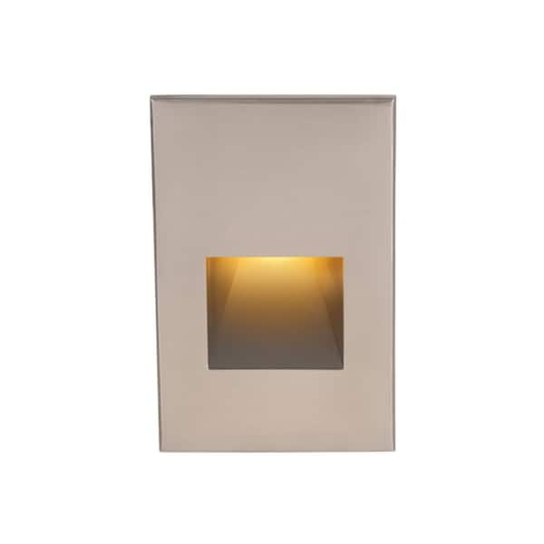 WAC Lighting 4-Watt Line Voltage 3000K Brushed Nickel Integrated LED Vertical Amber Wall or Stair Light