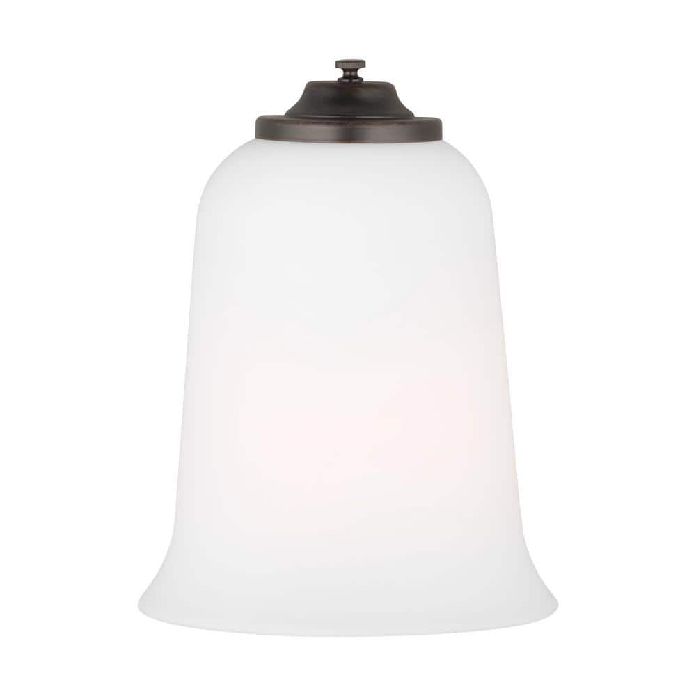 Nearu Bronze LED Wall Sconce with Opal Etched Glass Shade