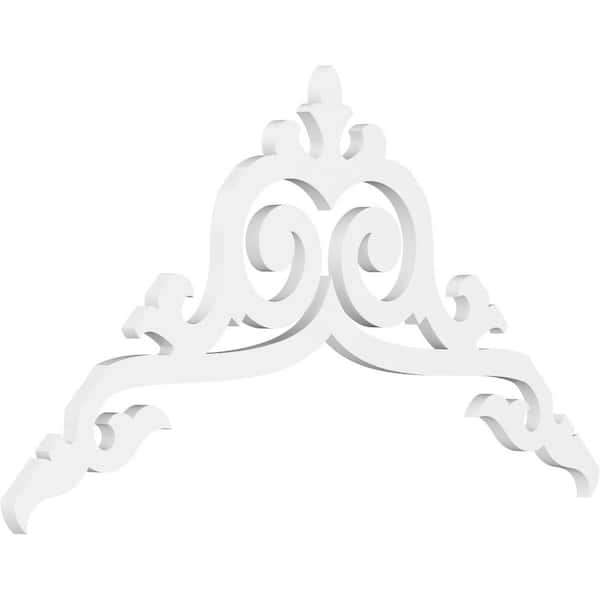 Ekena Millwork 1 in. x 48 in. x 24 in. (12/12) Pitch Baile Gable Pediment Architectural Grade PVC Moulding