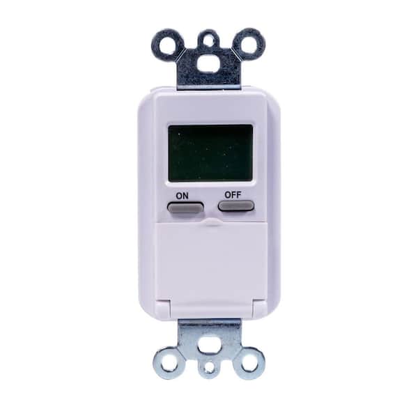 6.4 Amp 7-Day In-Wall Programmable Indoor Digital Timer Switch with No Neutral Wire, White