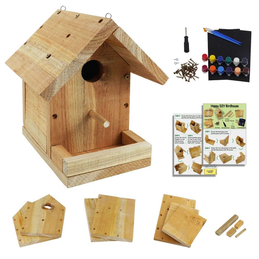 DIY Wood Birdhouse Kit with Paint Set, Kids Wood Craft Kit, DIY Woodcraft Building Projects for Kids and Adults price history on PriceWatchPro