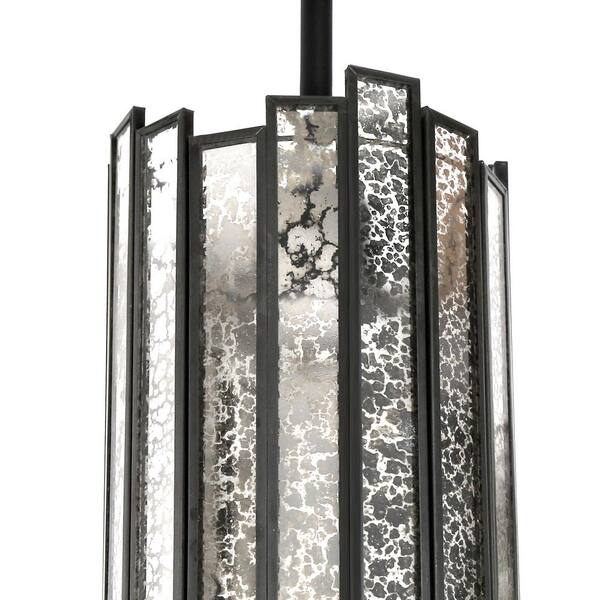 LNC Modern 30 in. Flat Black Linear Chandelier with Drum Mercury