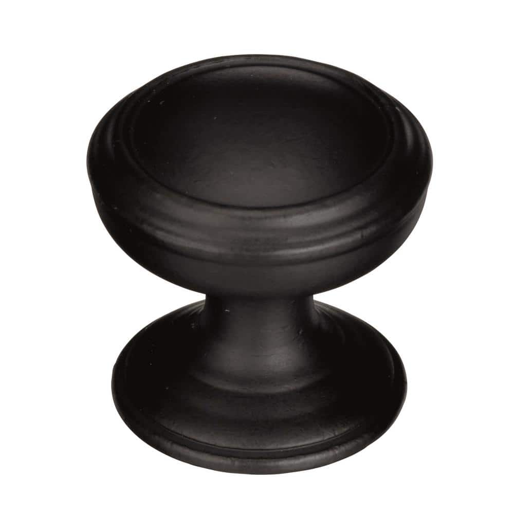 Industrial Black Bronze Round Cabinet Knob with Mounting Hardware