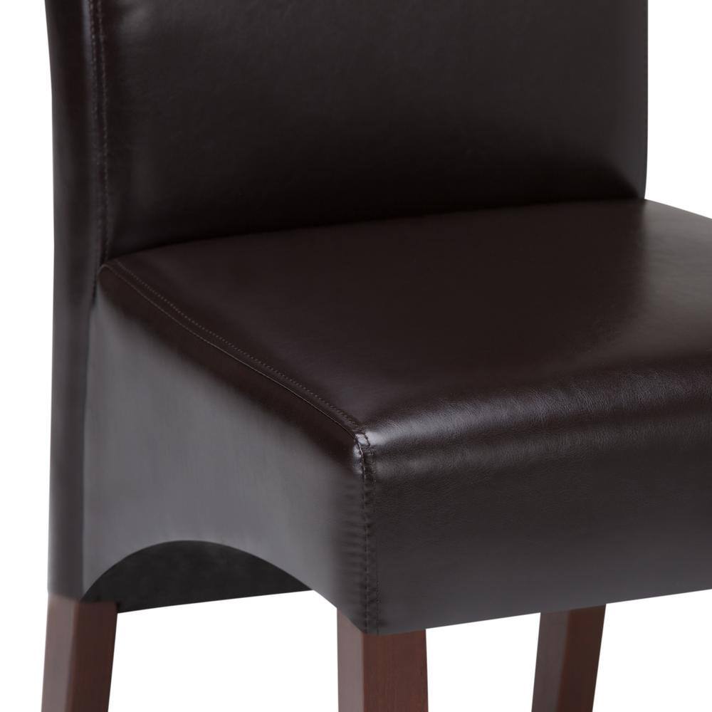 Tanners Brown Faux Leather Upholstered Parsons Side Chair Set