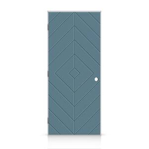 46 in. x 96 in. Diamond Right-Handed Hollow-Core Dignity Blue Painted Smooth Composite Single Prehung Interior Door