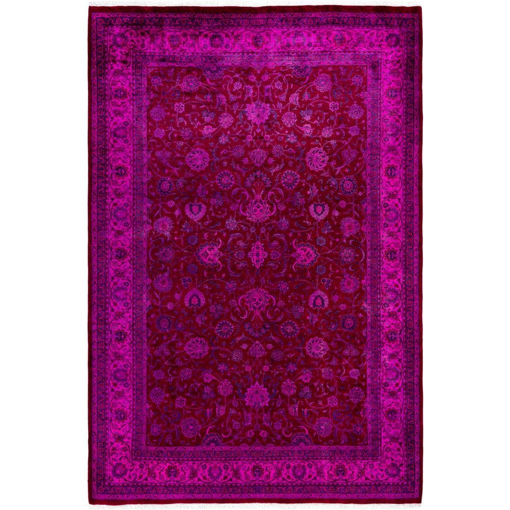 Overdyed Pink 6 ft. x 9 ft. Solid Wool Indoor Area Rug price history on PriceWatchPro