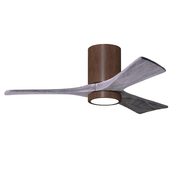 Unbranded Irene-3HLK 42 in. Integrated LED Indoor/Outdoor Walnut Tone Ceiling Fan with Remote and Wall Control Included
