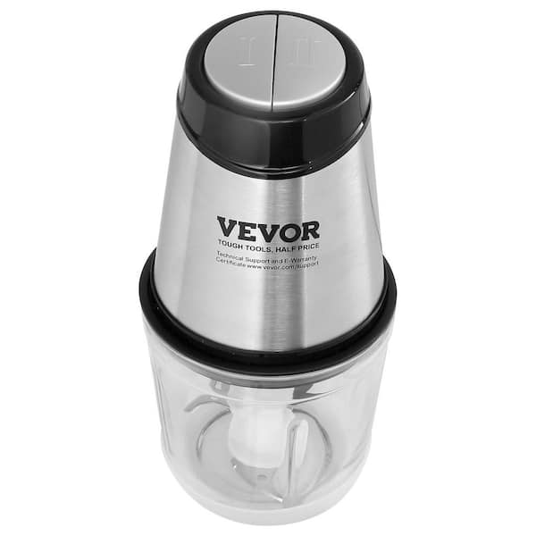VEVOR Food Processor, Mini Electric Chopper 400W, 2 Speeds Electric Meat Grinder, Stainless Steel Meat Blender, for Baby Food, Meat, Onion