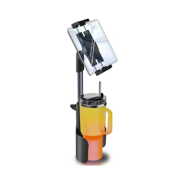 3 in 1 Tablet Holder Car Mount 360° Rotatable Aluminum Telescopic Arm Cup Holder for iPad iPhone 4.7-12.9 in. Devices