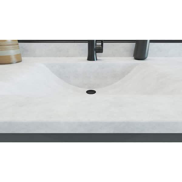 Contour 37 in. W x 22 in. D Solid Surface Vanity Top with Sink in Ice