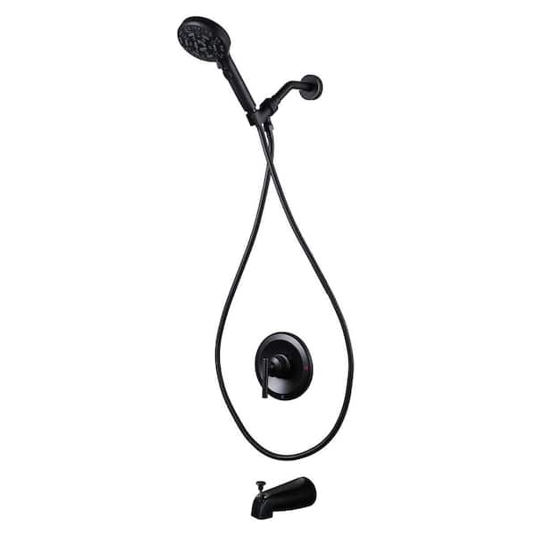 Single Handle 7-Spray Shower Faucet 1.8 GPM with Shower Adjustable Head and Tub Spout in Oil Rubbed Bronze