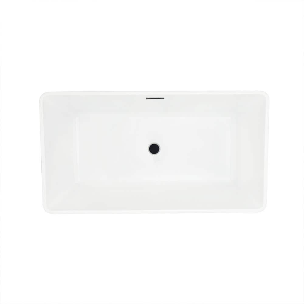 51.2'' White Acrylic Freestanding Soaking Bathtub
