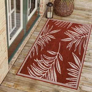 Liana Red and Ivory 2 ft. x 3 ft. Indoor/Outdoor Area Rug