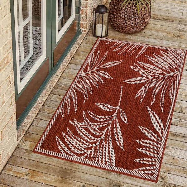 Liana Red and Ivory 2 ft. x 3 ft. Indoor/Outdoor Area Rug