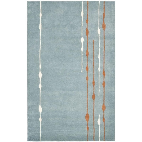 SAFAVIEH Soho Blue/Multi 4 ft. x 6 ft. Striped Floral Area Rug