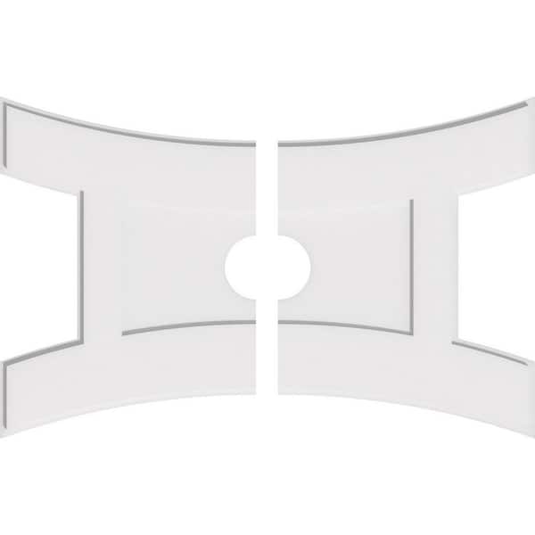 Ekena Millwork 40 in. W x 26-5/8 in. H x 5 in. ID x 1 in. P Haven Architectural Grade PVC Contemporary Ceiling Medallion (2-Piece)