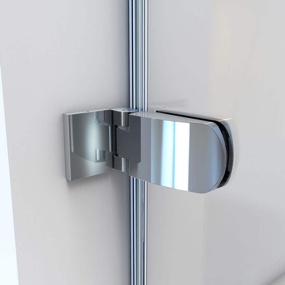 Aqua Uno 60" Clear Glass Frameless Hinged Tub Door