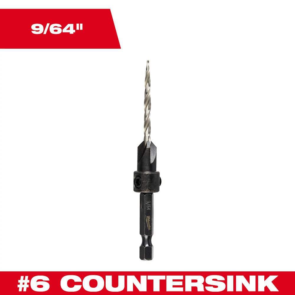 Milwaukee #6 Countersink 9/64 in. Wood Drill Bit 48-13-5000 - The