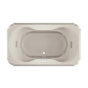 MARINEO 72 in. x 42 in. Rectangular Whirlpool Bathtub with Center Drain in Oyster