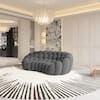 J&E Home Full Assembled 98.43 in. Armless Curved 3D Textured Dot-Knit Polyester 3-Seater Modular Sectional Sofa in. Dark Gray JE-LS132GY-3
