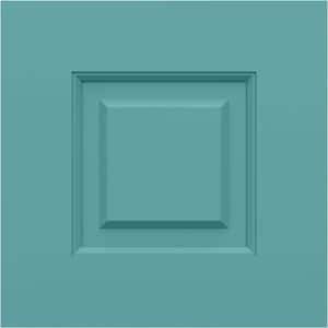 12 in. W x 12 in. H True Fit PVC Raised Panel Shutters Sample, Pure Turquoise