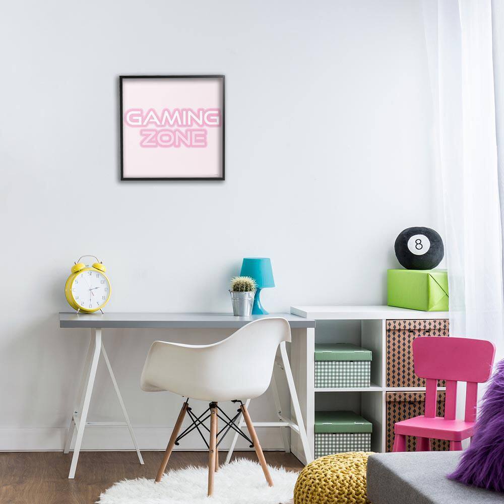 Pastel Pink Gaming Zone by Yass Naffas Designs Black Framed Typography Giclee Art Print 17 in. x 17 in. price history on PriceWatchPro