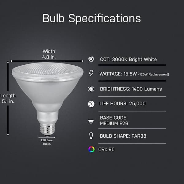 Feit Electric 120 Watt Equivalent PAR38 Outdoor Dimmable CEC Title