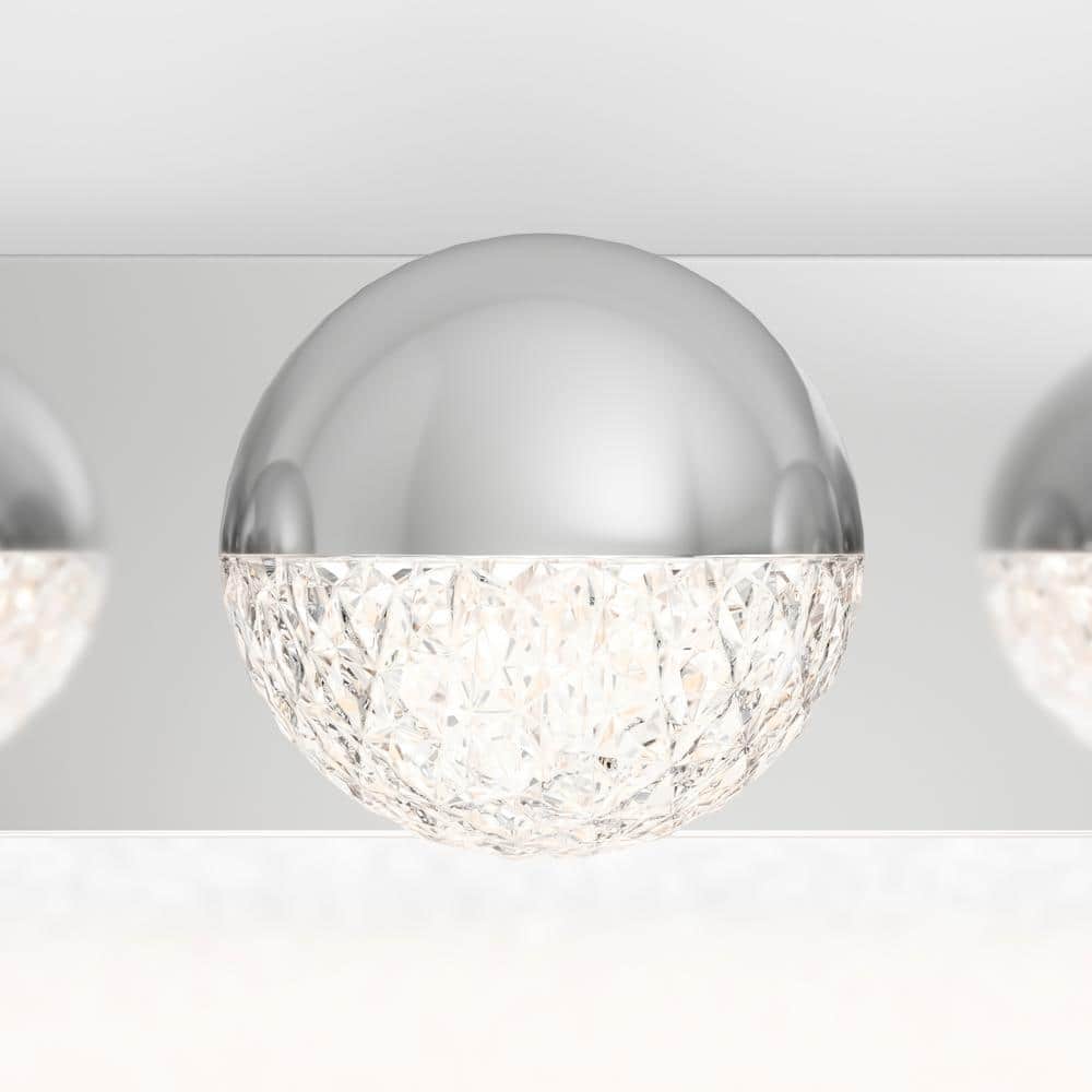Chrome Steel Integrated LED Vanity Light Bar with Spheres