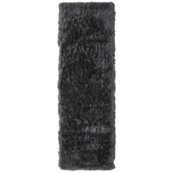 Gray 2 ft. x 8 ft. Tufted Solid Color Cotton Indoor Area Rug