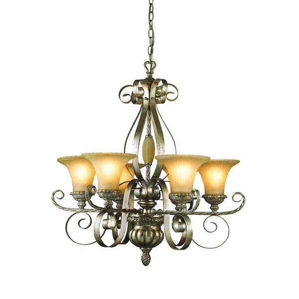 Eurofase Seraphine Collection 6-Light 101 in. Hanging Silver and Gold Chandelier