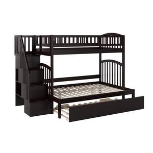 AFI Westbrook Espresso Twin Over Twin Staircase Bunk with Twin Size ...